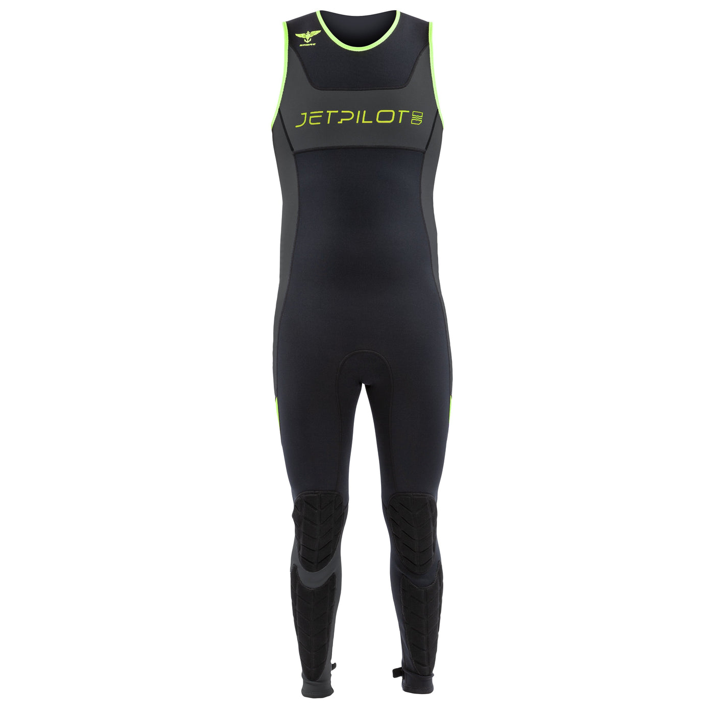 Front view of the Jetpilot F-86 Sabre John wetsuit Black colorway.