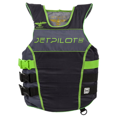 Front view of the Jetpilot F-86 Sabre Nylon Black Neon Green colorway.
