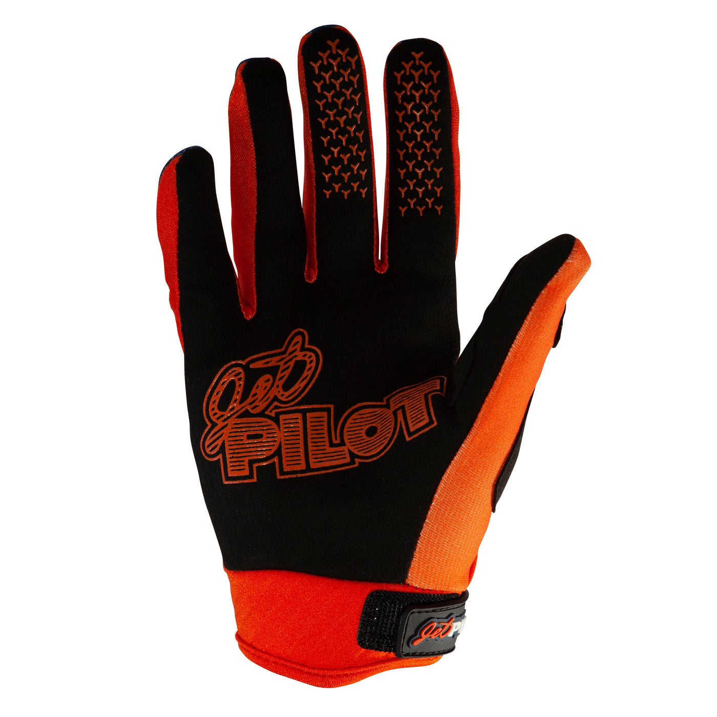 Back view of the Jetpilot Vintage Class Full Finger glove. #color_orange-navy