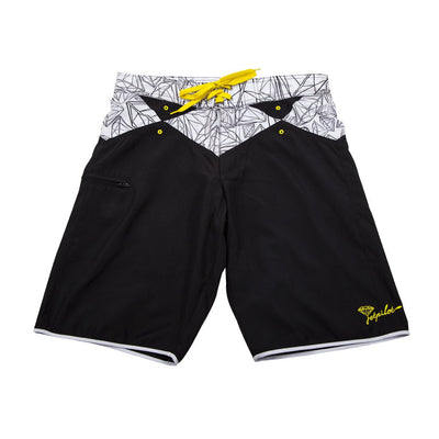 Front view of the Jetpilot Flawless Rideshorts black colorway