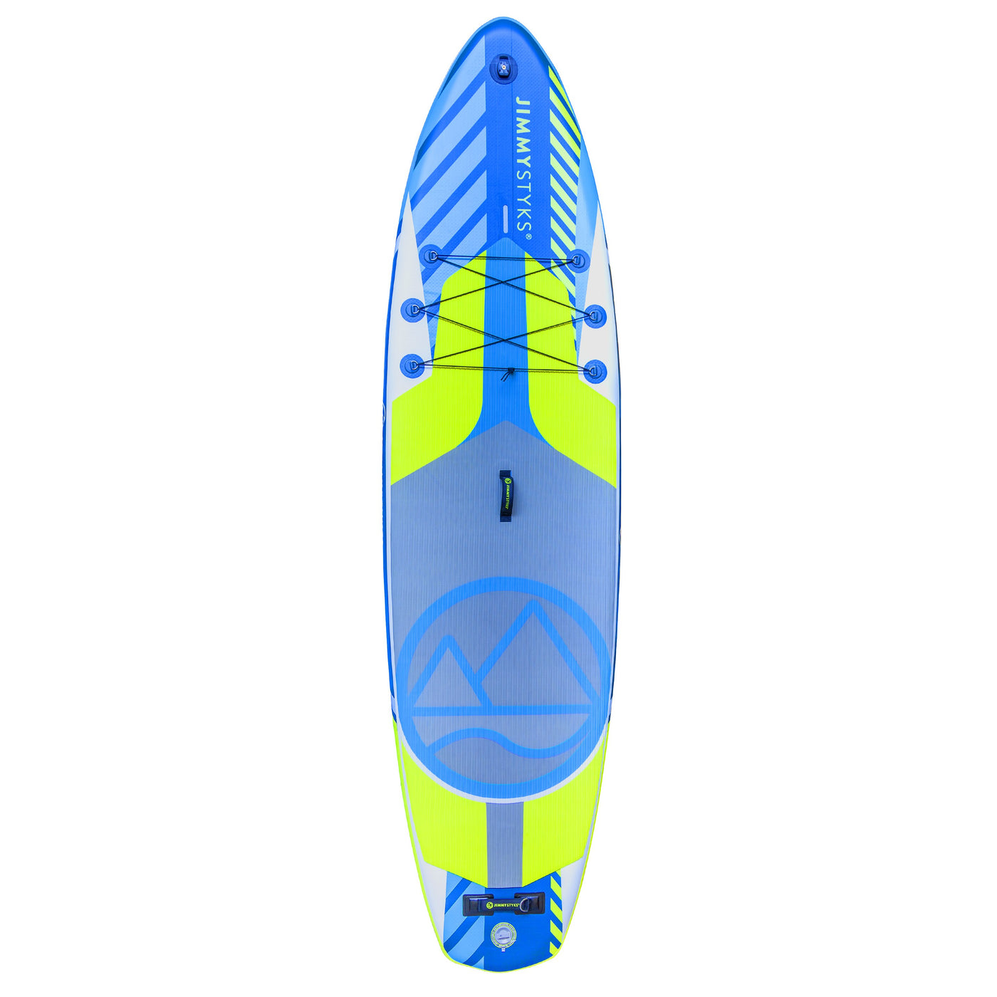 Front view of the Jimmy Styks 11' Puffer Inflatable SUP board.