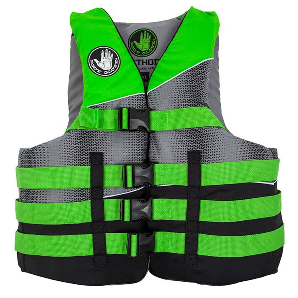 front shot of Method personal flotation device, green