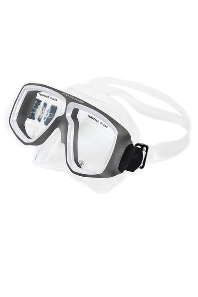 three quarter front shot of Optical dive mask, correctional vision gray