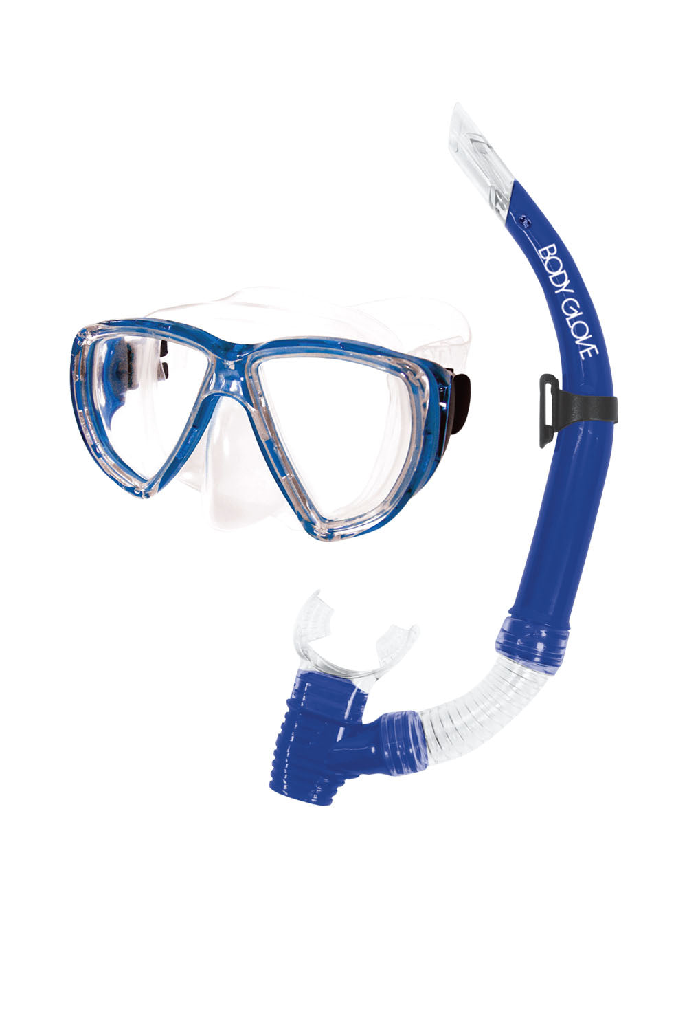 front shot Puerto mask and snorkel blue