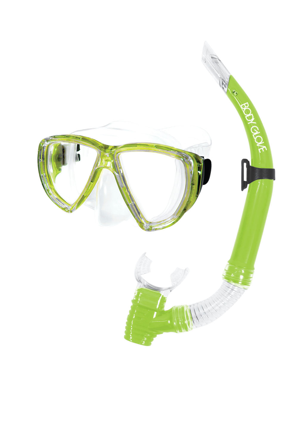 front shot Puerto mask and snorkel green